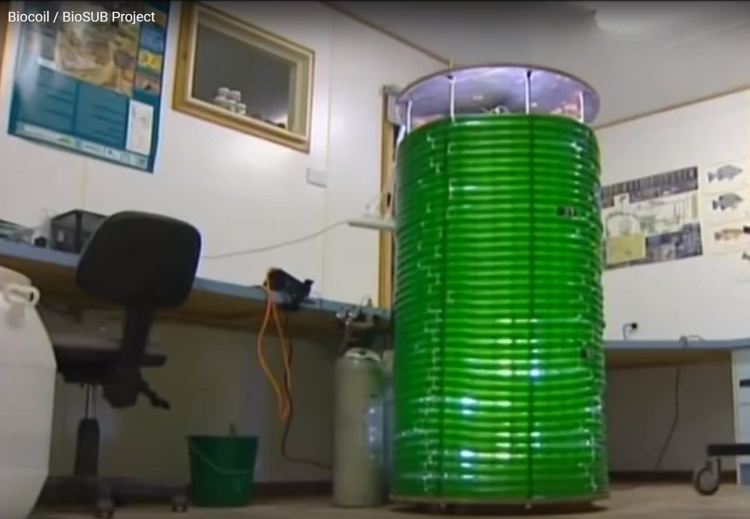 BioCoil removes CO2 and provides O2 to underwater habitat